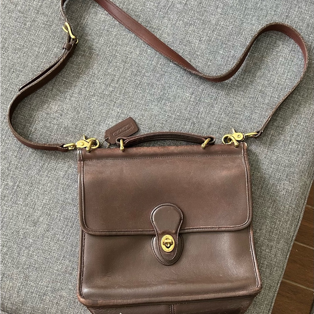 Coach Brown Leather Crossbody with Adjustable Strap